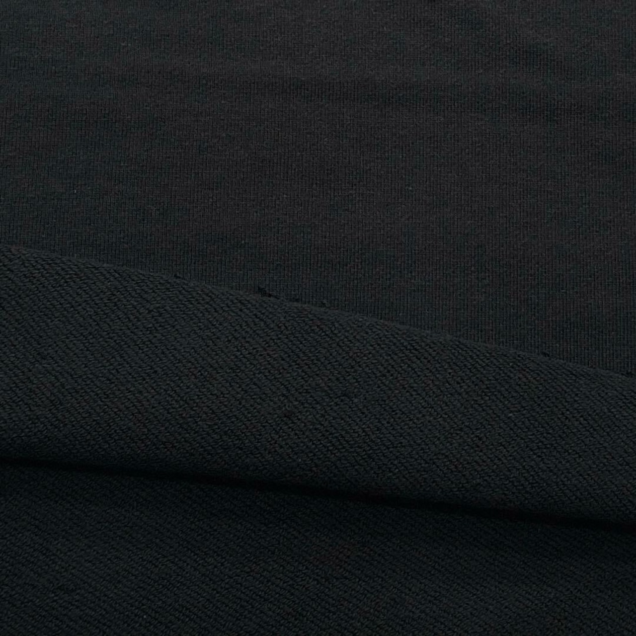 ★TC516◆2m◆綿100%ど詰め裏毛ニット生地◆ブラック