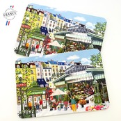 フランス雑貨 ランチョンマット 【Marche au Fleurs シテ島】 花　市場 WINKLER ウィンクラー ランチョンマット プレイスマット プラスティック製 ランチマット 洗える テーブル用品 雑貨 2枚セット 食卓 おしゃれ 食洗機対応 食事用