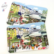 フランス雑貨 ランチョンマット 「Marche au Fleurs シテ島」 花 市場 WINKLER ウィンクラー ランチョンマット プレイスマット プラスティック製 ランチマット 洗える テーブル用品 雑貨 2枚セット 食卓 おしゃれ 食洗機対応 食事用