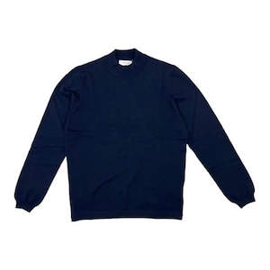 GranSasso(グランサッソ)  Long Sleeve Softcotton 12G Mock Neck Knit Tee (58108/18120/598)/NAVY