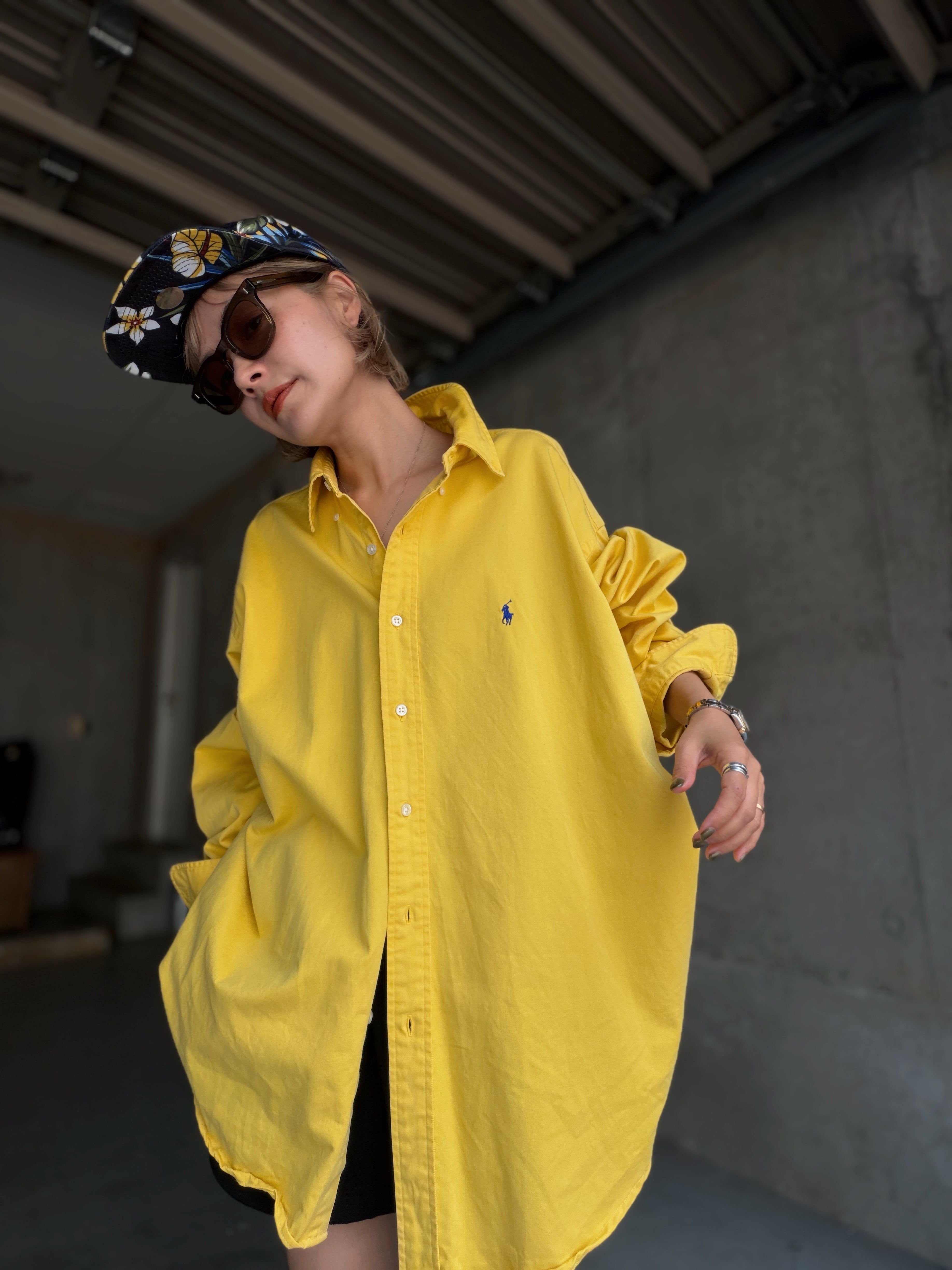 (SH1352)Ralph Lauren “BRAKE” yellow cotton BD shirt