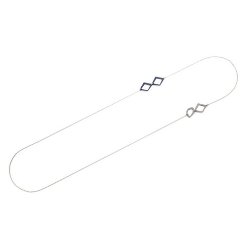 Aluminium Long Necklace - Simple/Silver