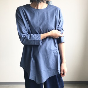[ assiette ] 変形 LONG T-Shirts / BLUE