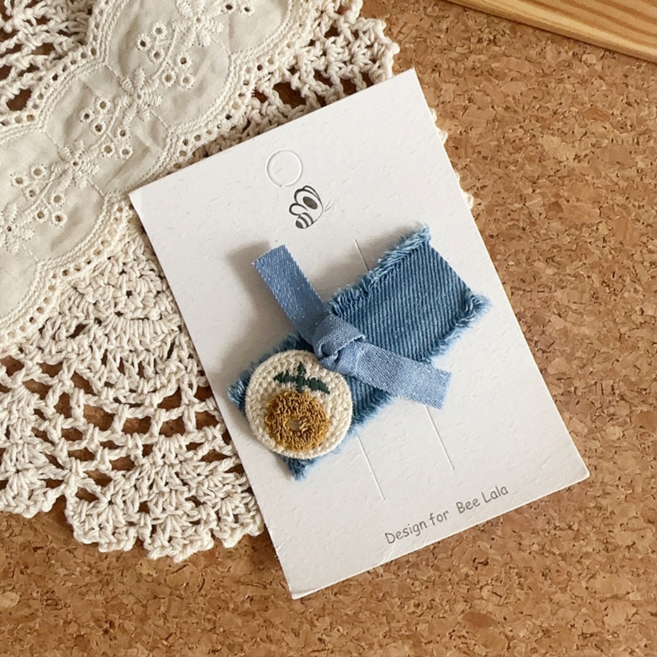 GOODSレトロ花柄刺しゅうヘアクリップ