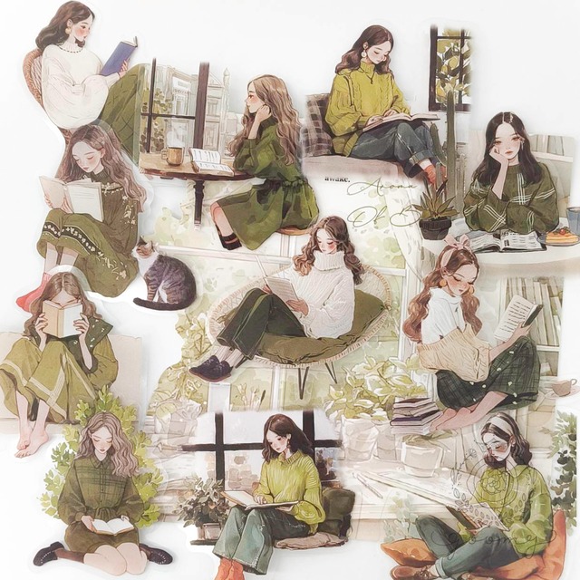【再入荷】イラストシール Elegant Reading2 <S908>