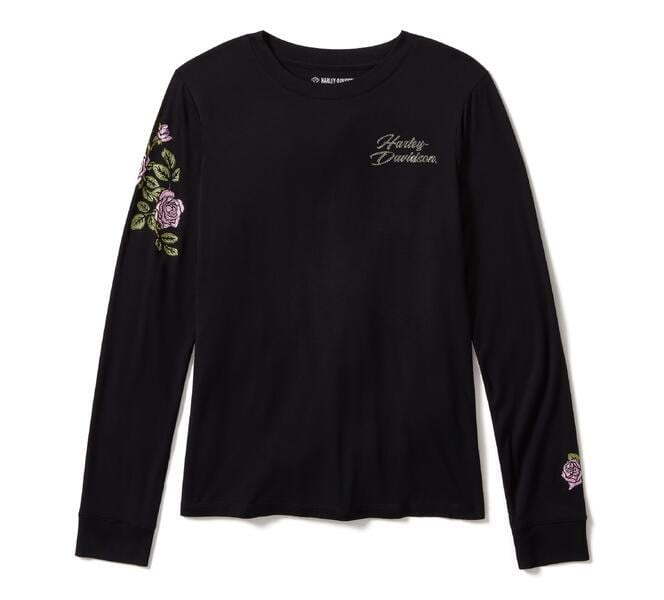 Women's Rose & Thorn Bling Long Sleeve Top | ハーレーダビッドソン福岡