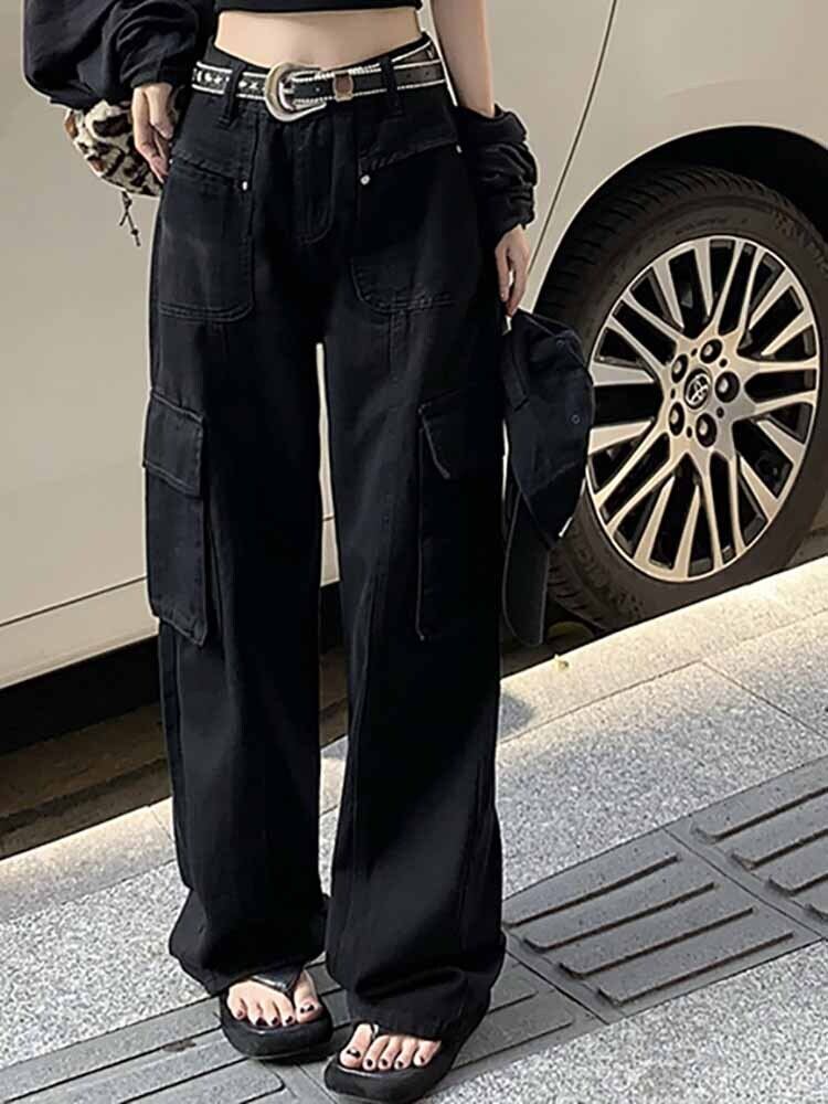 最大64%オフ! カーゴパンツ ワイドパンツ 黒 カジュアル 大きいサイズ カーゴパンツ ワイドパンツ 黒 カジュアル 大きいサイズ