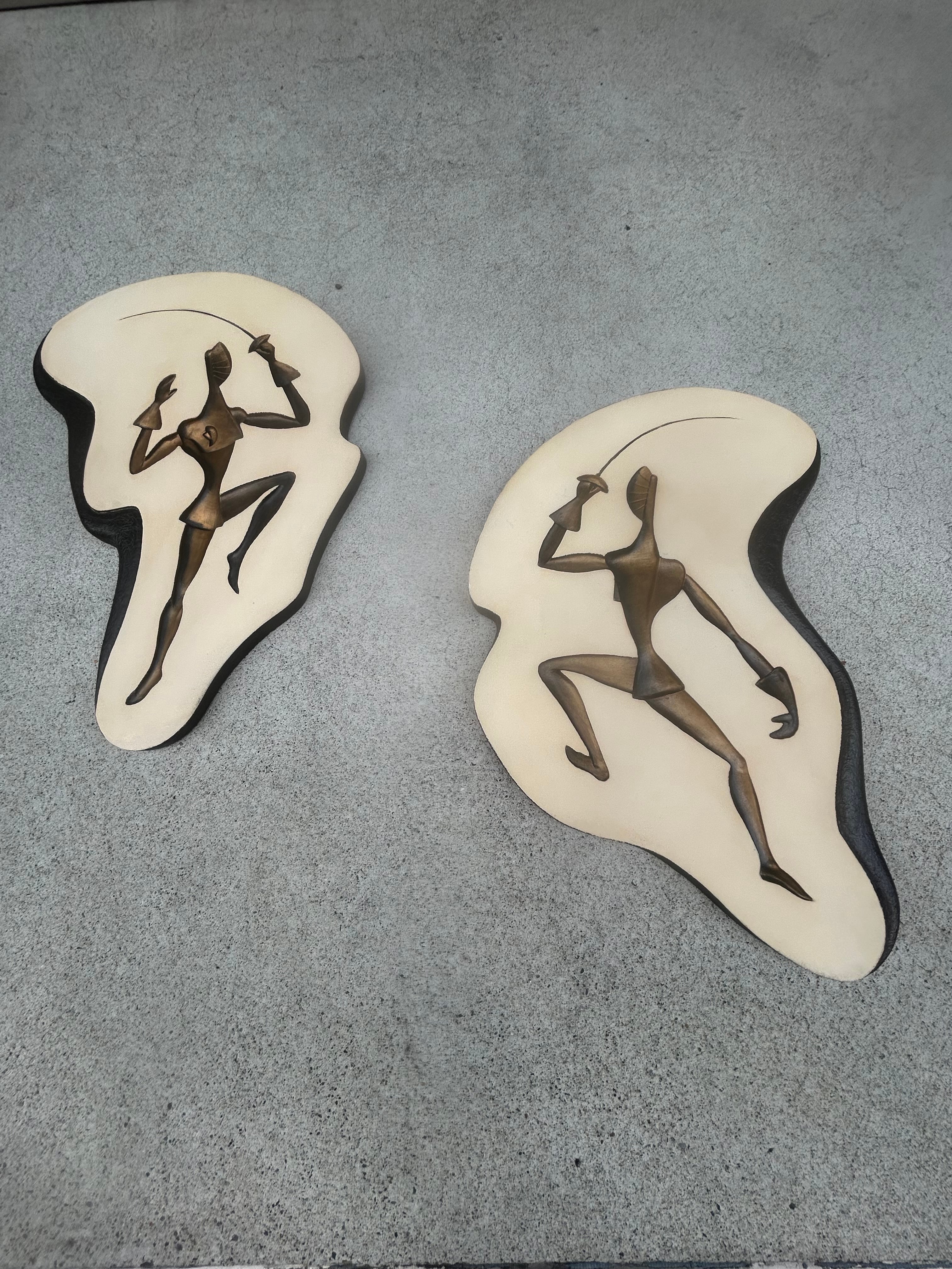 50s VINTAGE Abstract Fencers Wall Decor