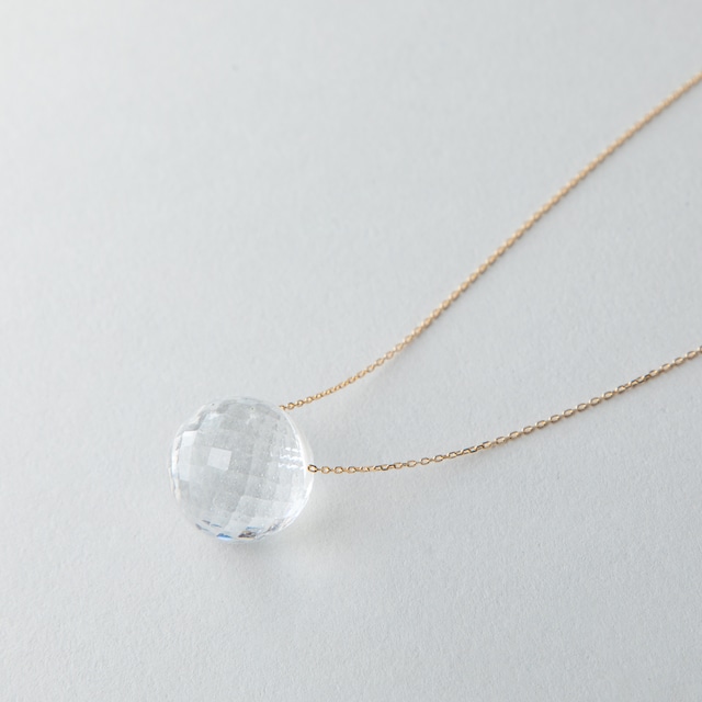 Himalayan Crystal Necklace orb Diamond cut _No.3222004