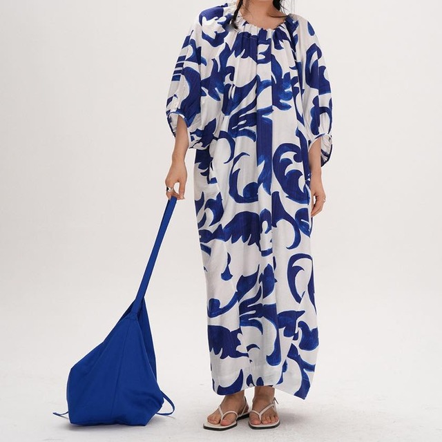 blue ocean botanical one-piece
