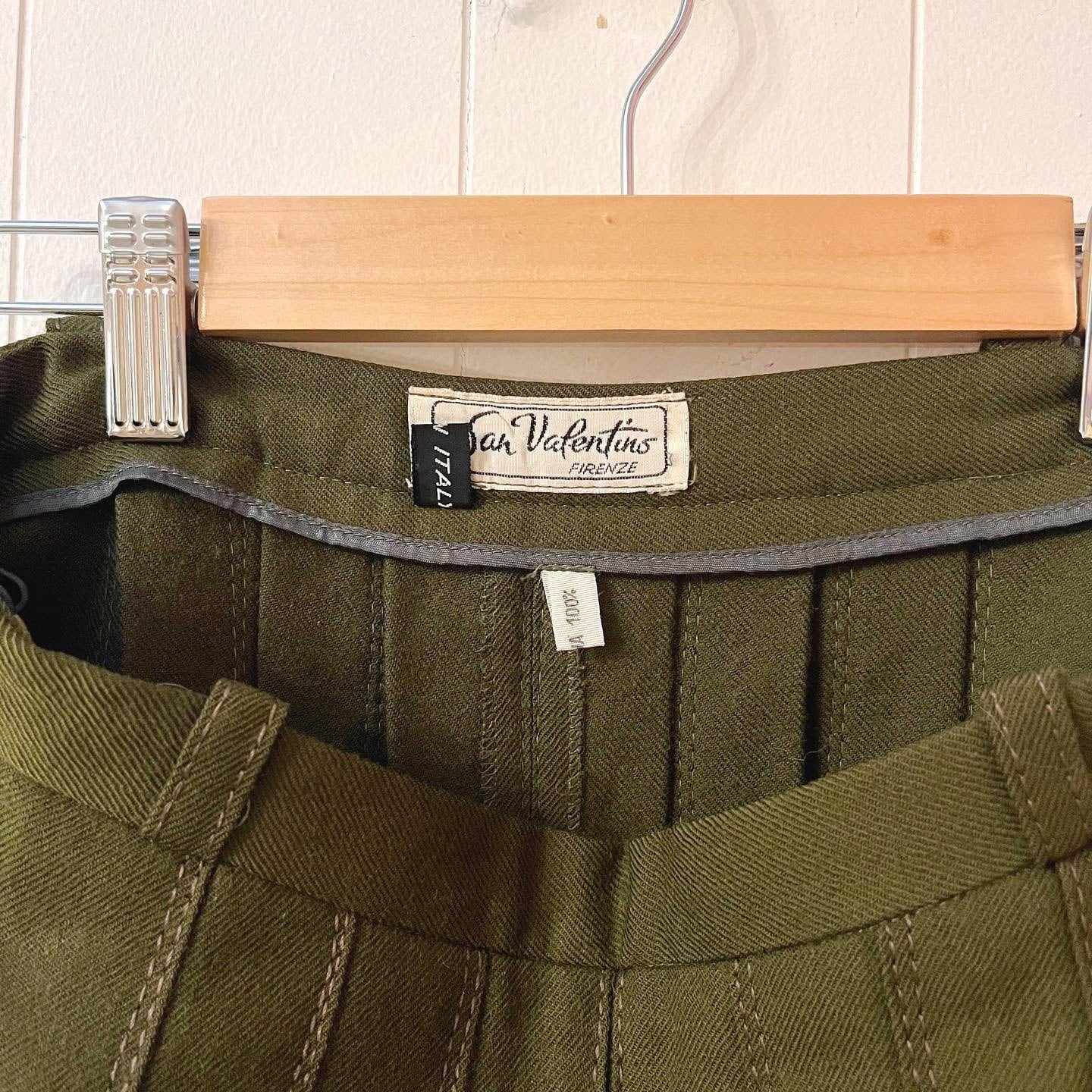 valentino / khaki pleats flare pants