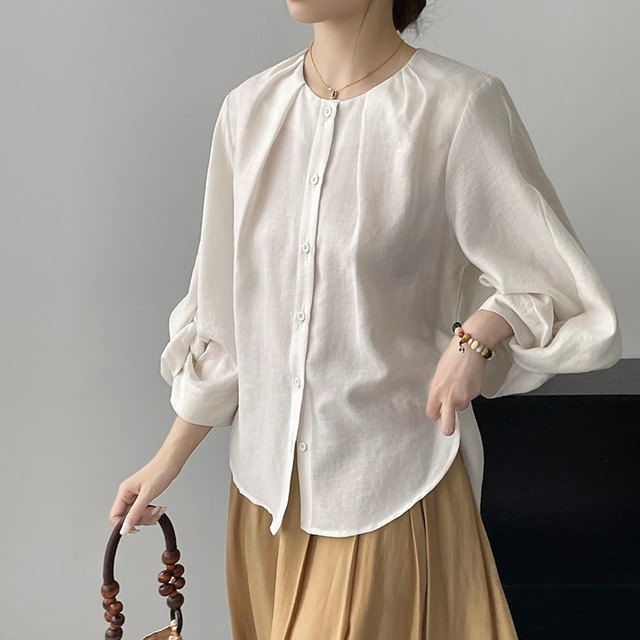 volume sleeve tuck shirt