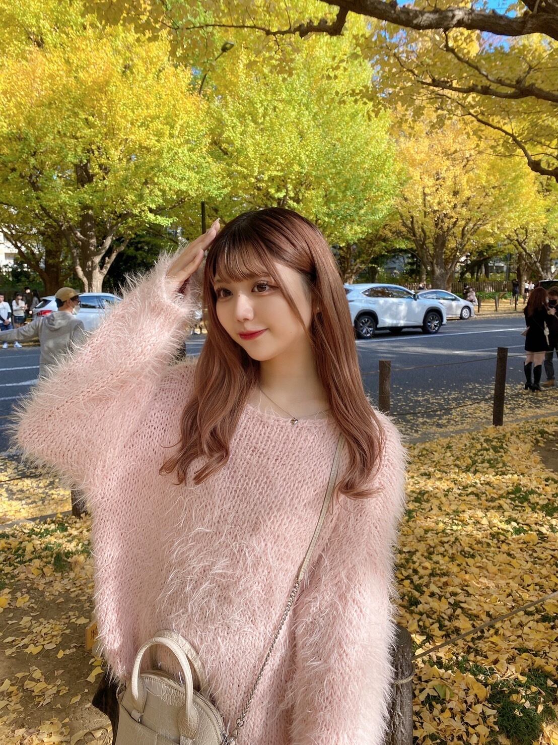 【Renonqle】fluffy pink knit