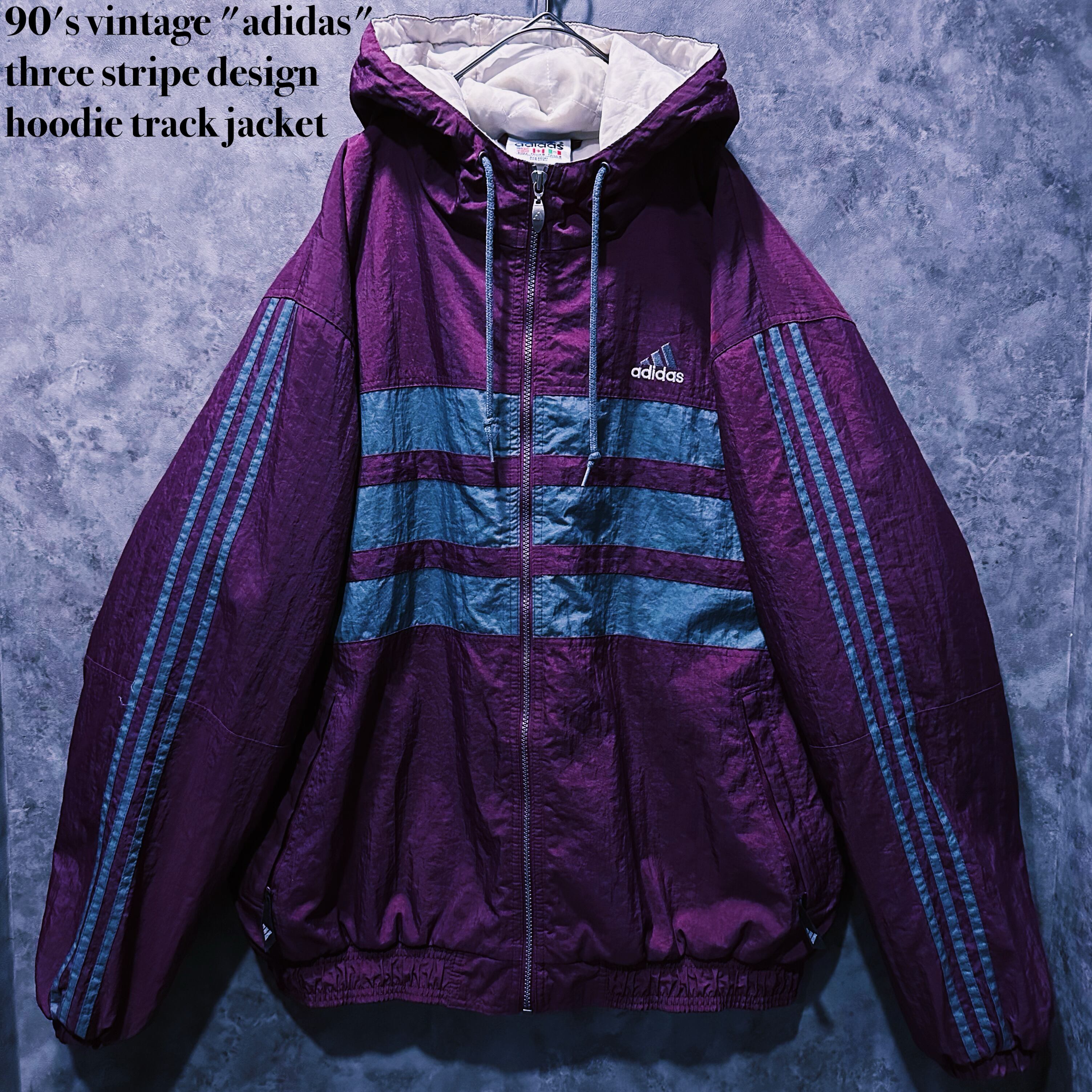 【doppio】90's vintage "adidas" three stripe design hoodie track jacket