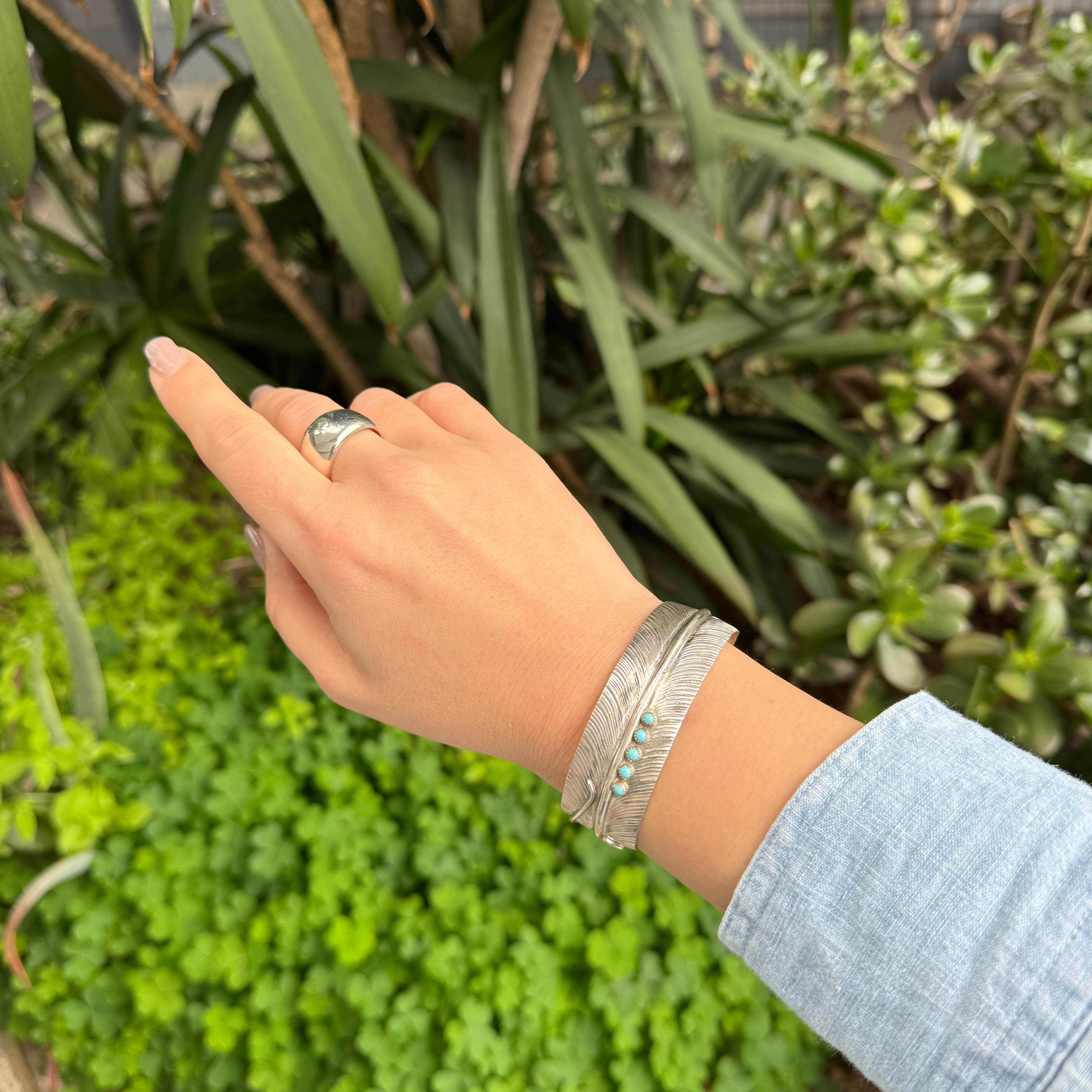 再入荷】《Indian Jewerly》フェザーデザイン ターコイズ 再入荷】《Indian Jewerly》フェザーデザイン ターコイズ