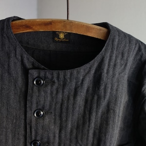 classic frenchwork blouson / grey herringbone