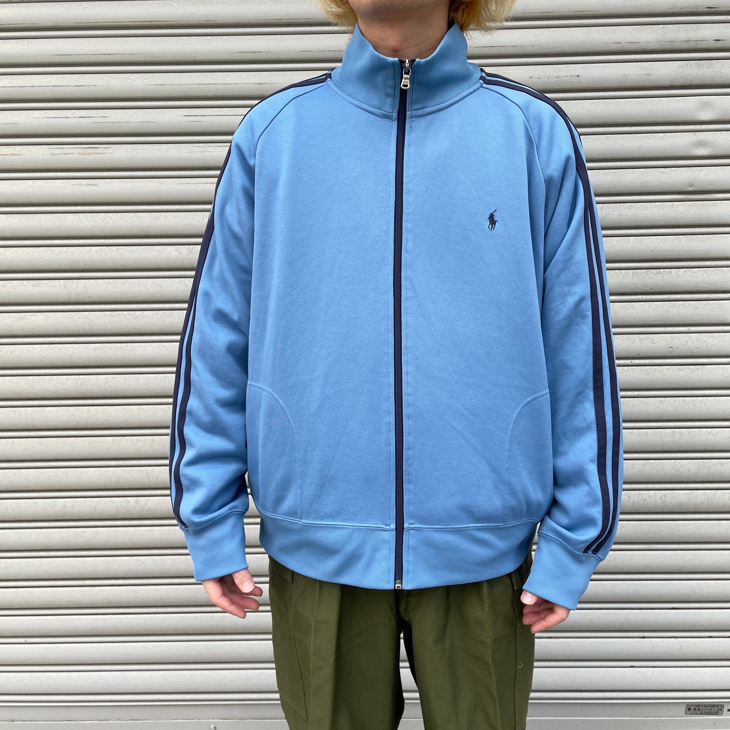 送料無料』90s POLO SPORT ポロスポーツ トラックジャケット サックス 