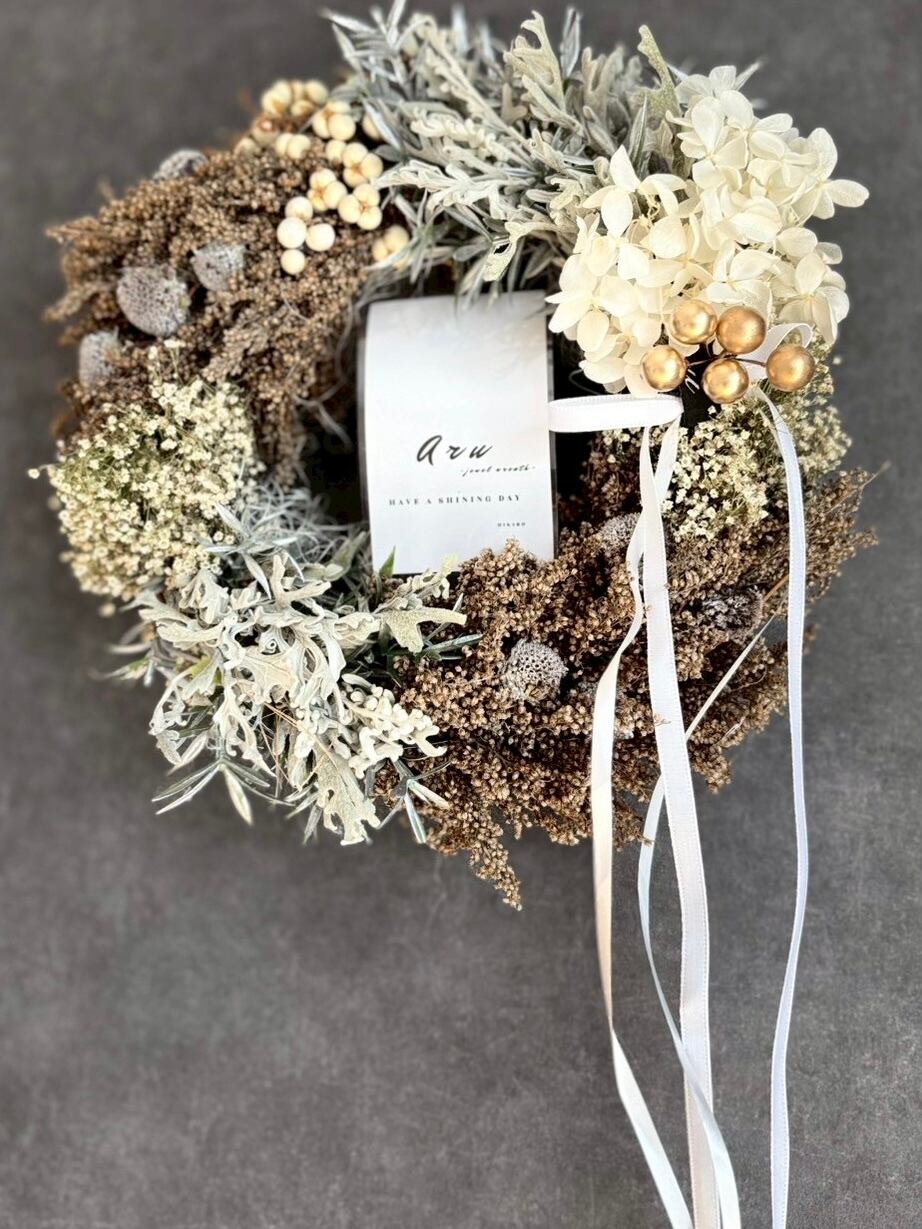 三日月のアーティシャルフラワーリース | aru-jewel wreath