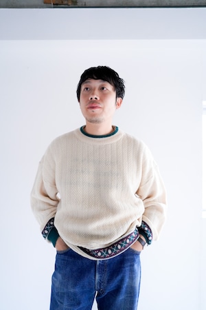 【1980s】"Made in Italy, ellsse" Europe Knitting Sweater / 5-372