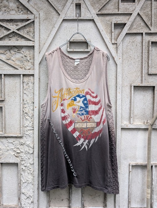 "GRUNGE" rhinestone design tank top