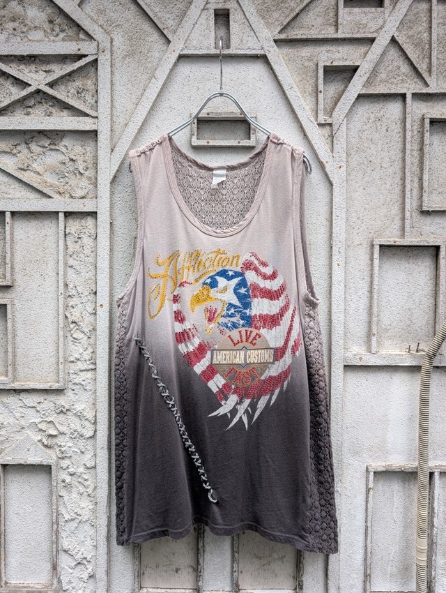 "GRUNGE" rhinestone design tank top