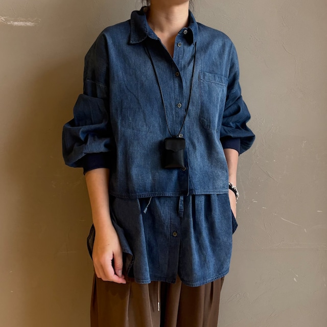 2wayレイヤードデニムシャツ