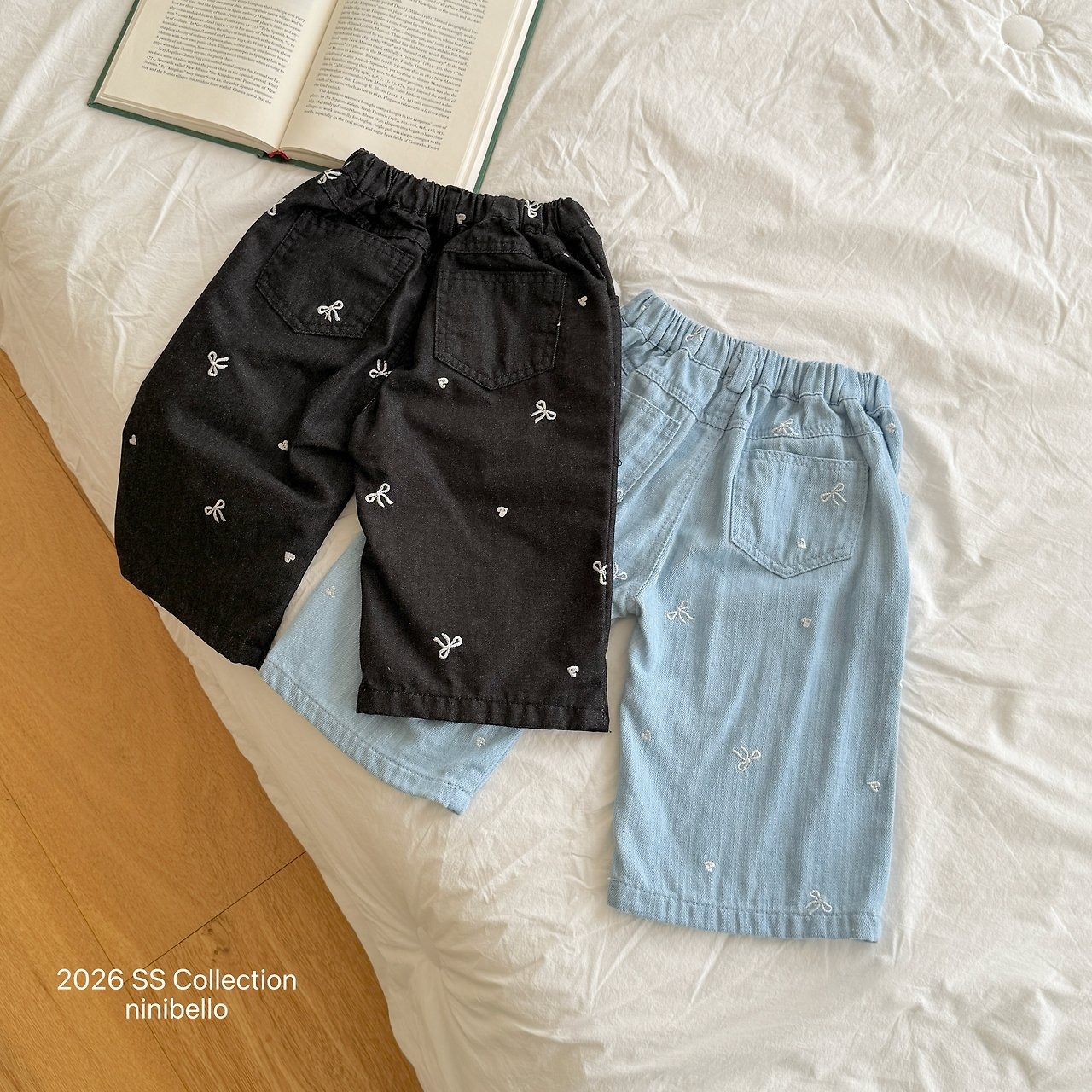 [ninibello] Ribbon Sugar Denim Pants / [니니벨로] 리본슈가데님팬츠