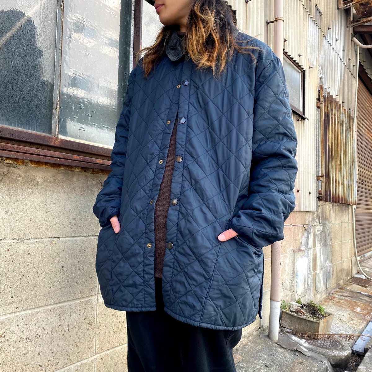 80〜90年代 英国製 バブアー キルティングジャケット メンズXL 古着 
