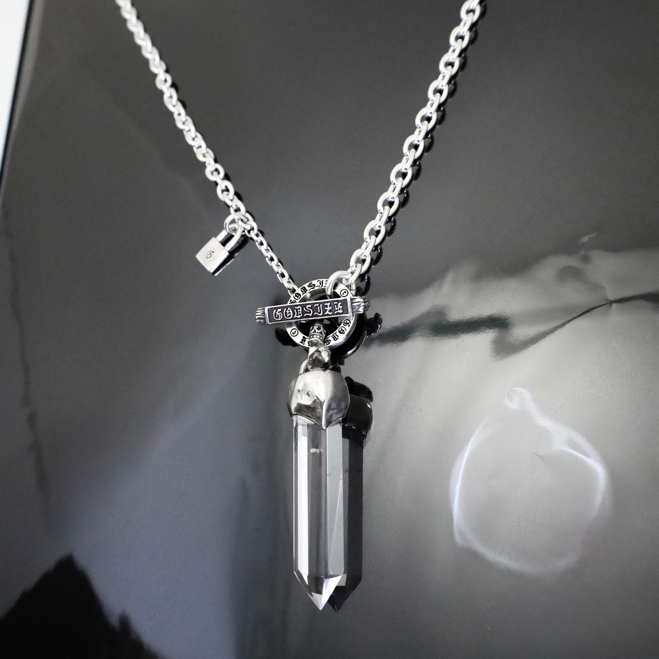 One off QUARTZ T-BAR CHAIN NECKLACE/ 限定商品 クオーツ Tバーチェーンネックレス