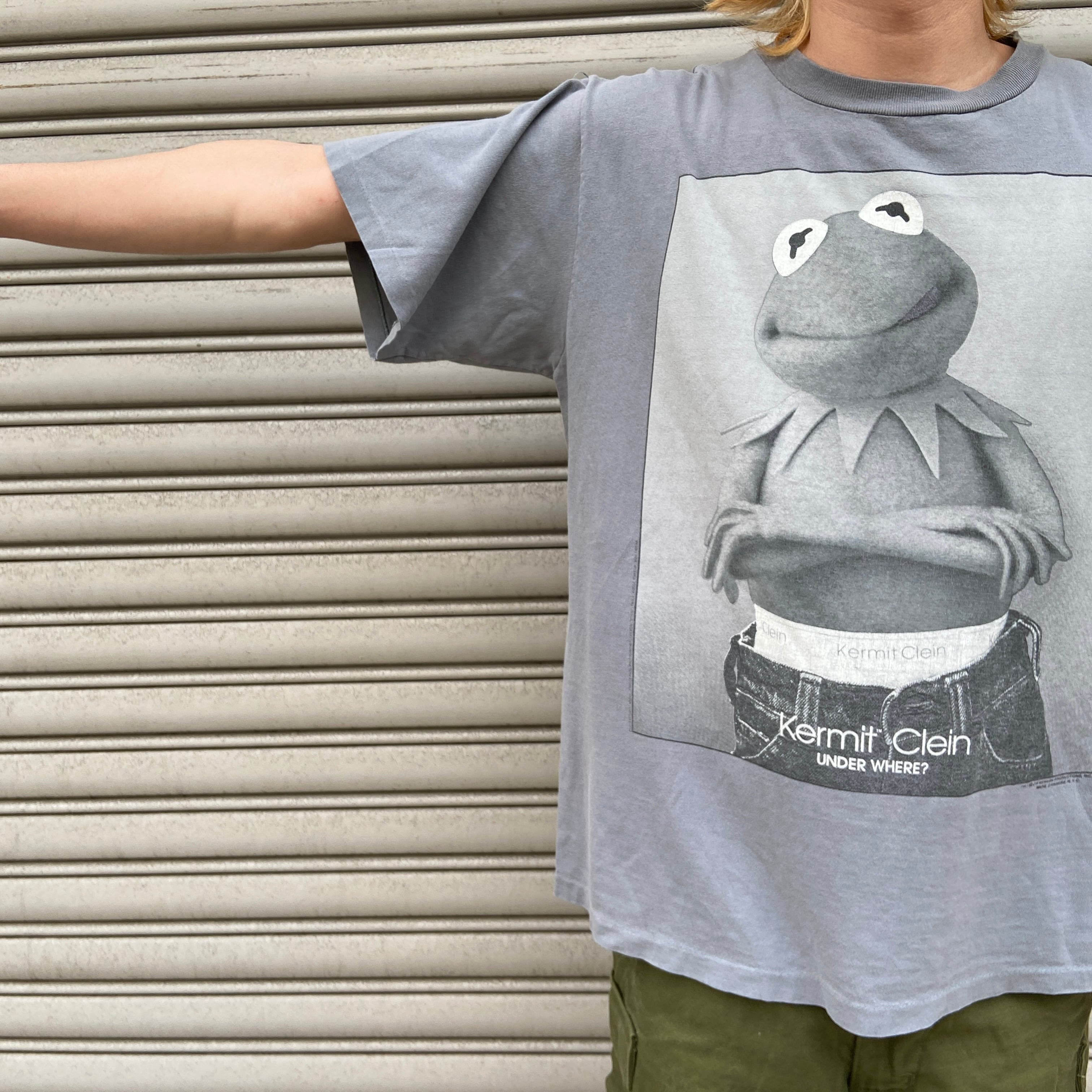 90 カーミット パロディプリントTシャツ カルバンクライン USA製 CK  