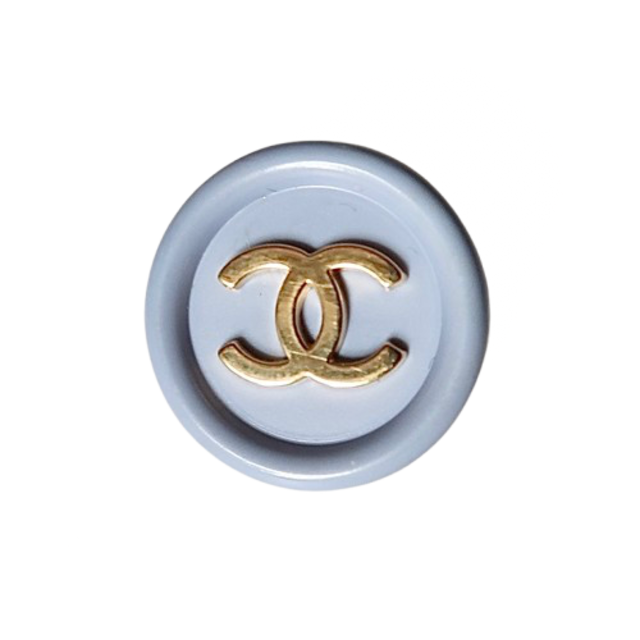 【VINTAGE CHANEL BUTTON】ゴールドココマーク ブルーグレーボタン 20mm C-26062