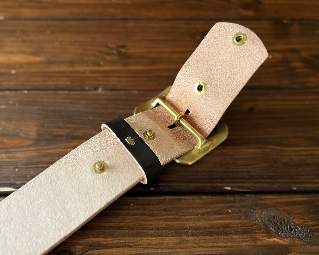 ヌメサドル・クロムエクセル/Octagon Buckle Belt 45mm幅