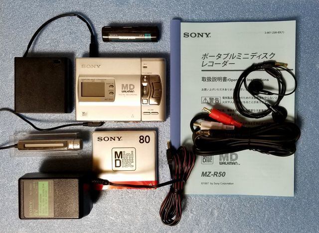 MDポータブルレコーダー SONY MZ-R50 MDLP非対応 完動品・動作保証