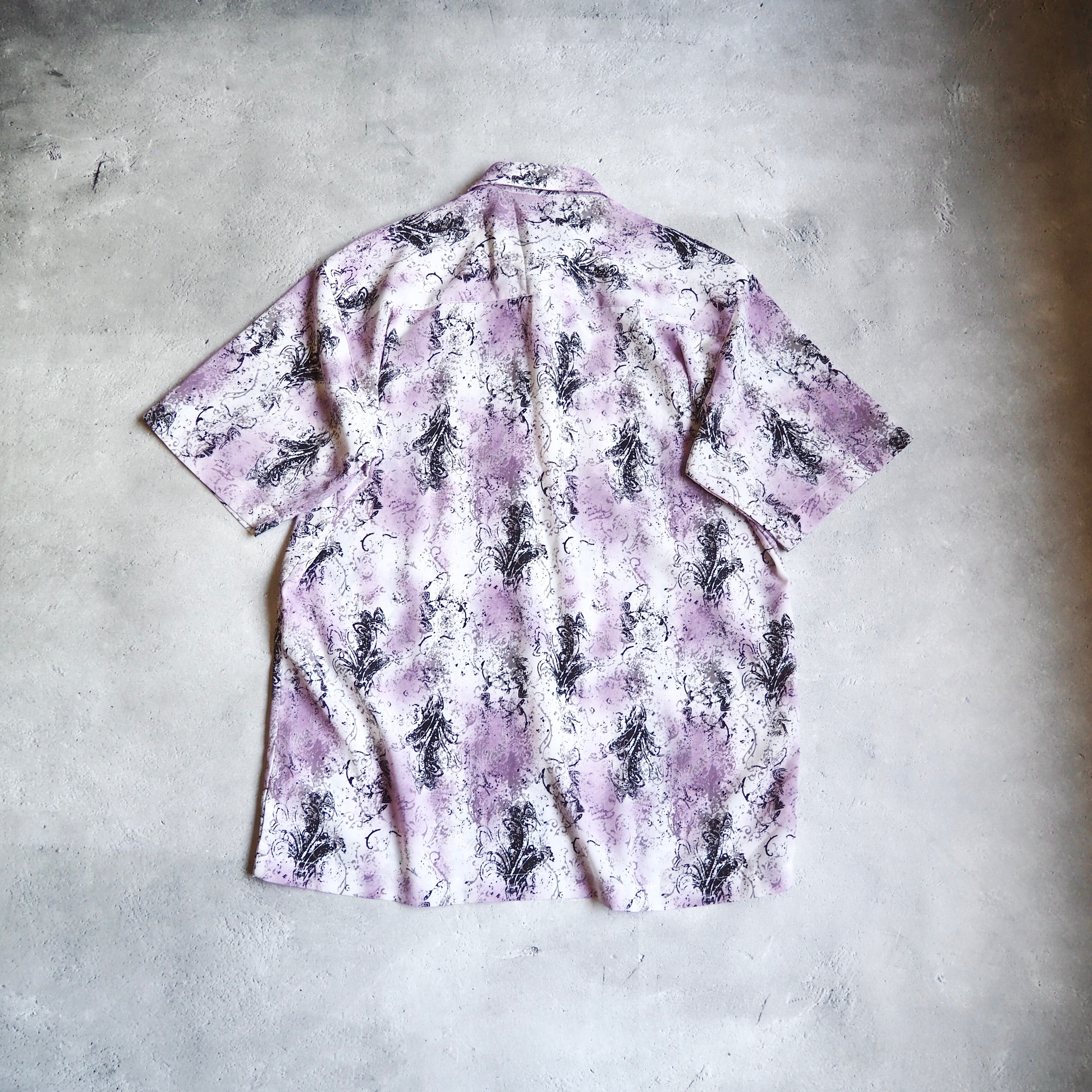 ” 紫煙 ” Bewitching Tribal art Full pattern Drape loose SS shirt