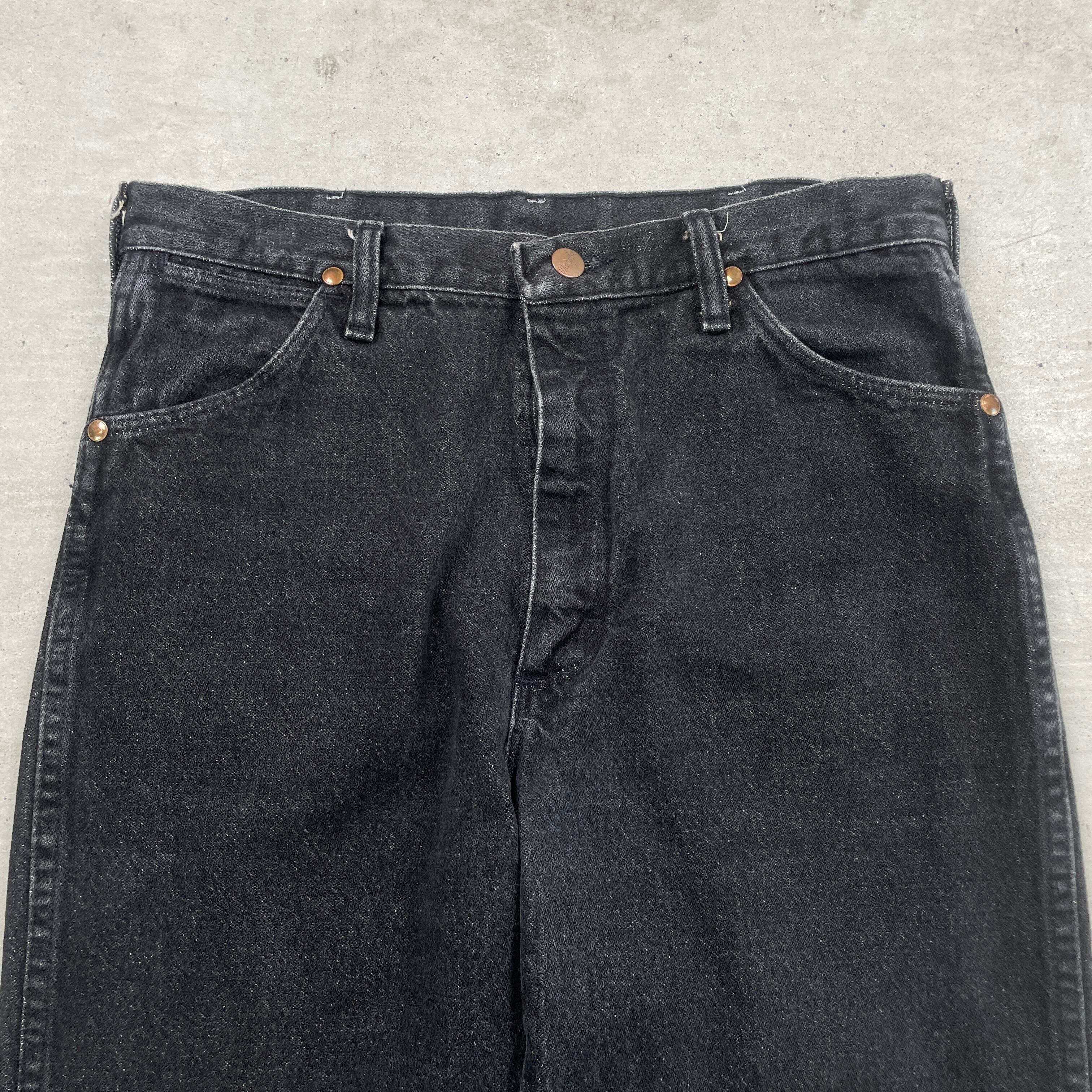 90年代 USA製 Wrangler ラングラー ブラックデニムパンツ 先染め