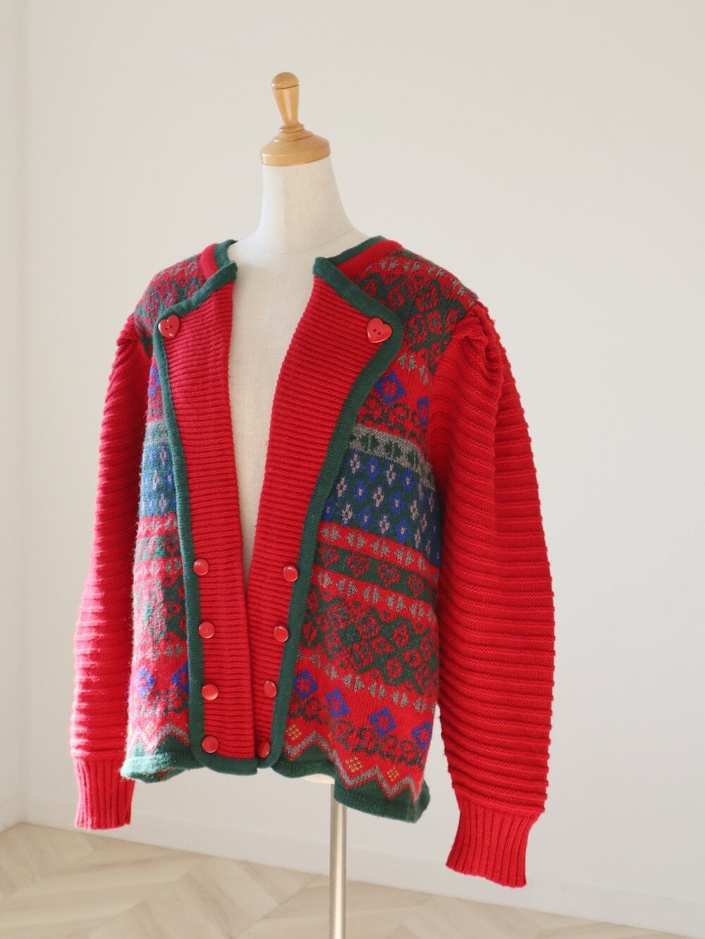 heart & fair isle design Tyrol cardigan