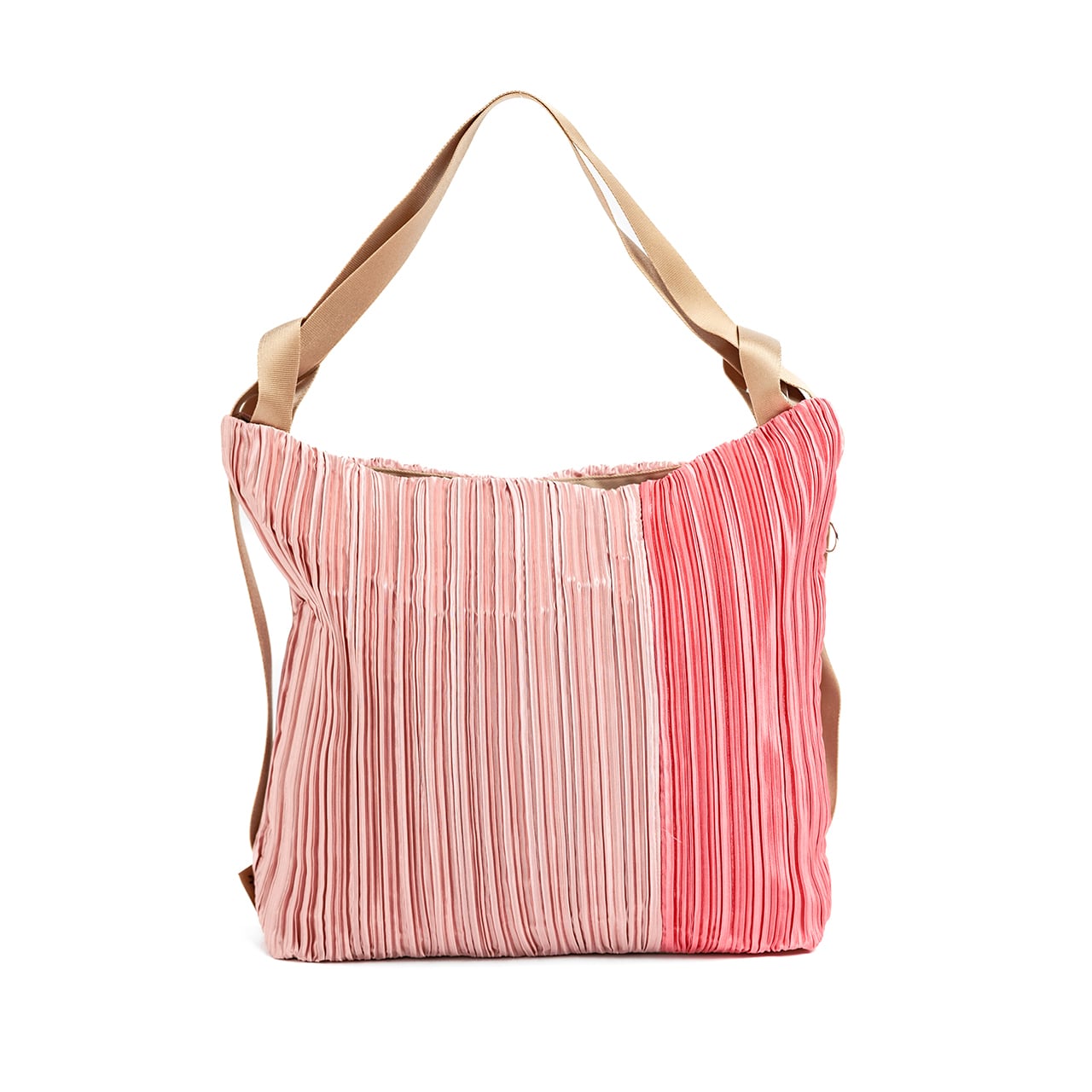 カラフルプリーツバイカラー2WAYリュック(DSP-905)#25ピンク