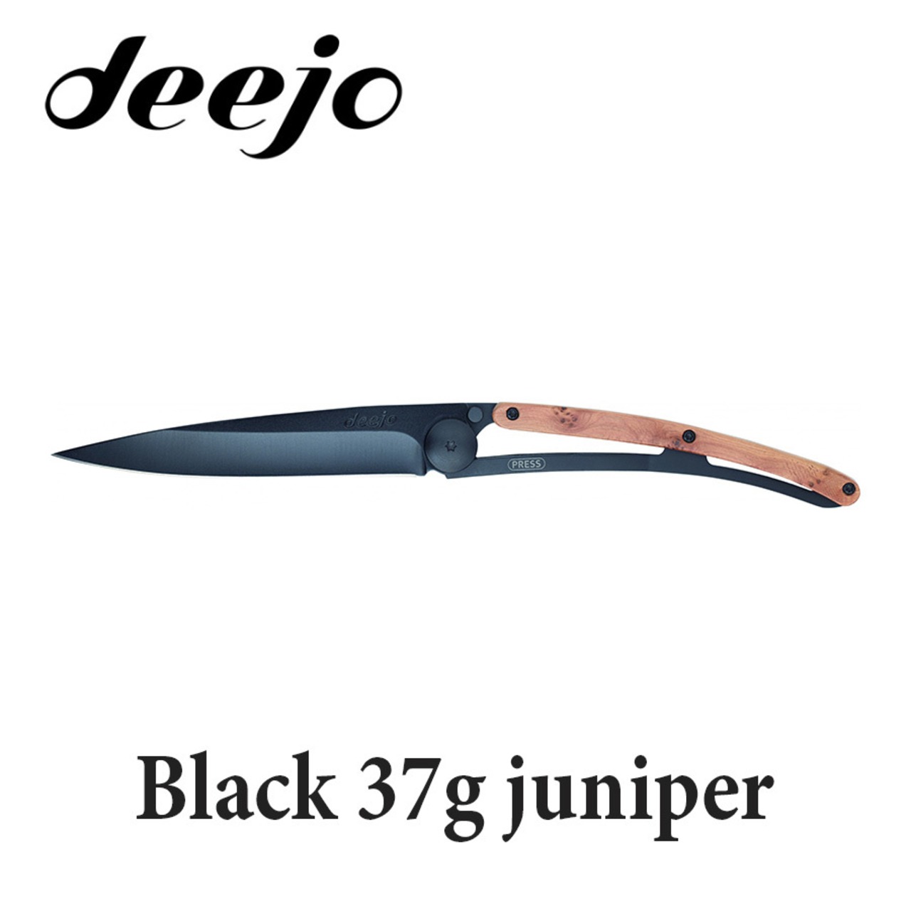 Deejo(ディージョ)　Black 37g アウトドア 折りたたみ ポケットナイフ