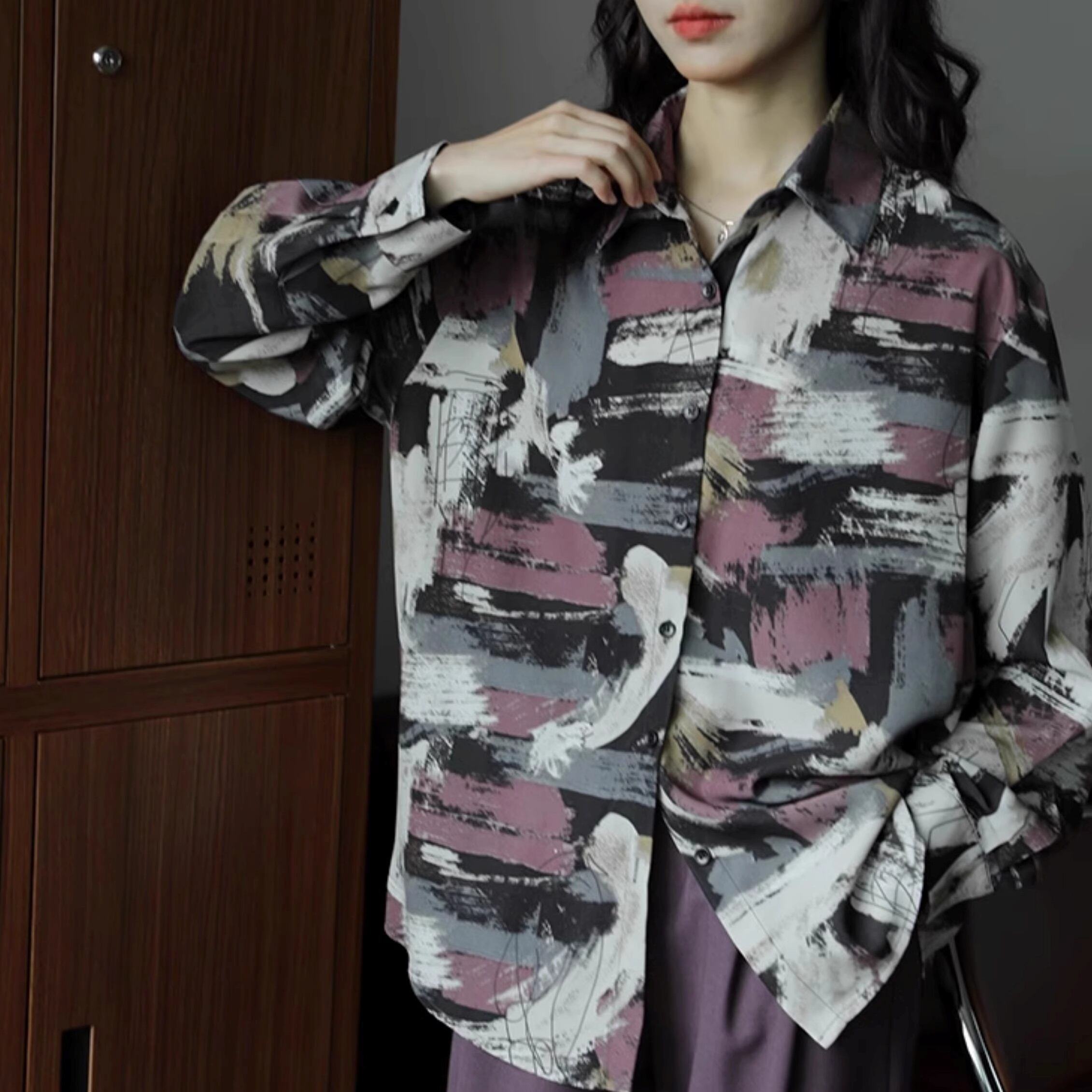 レトロプリントシャツ【G4208】