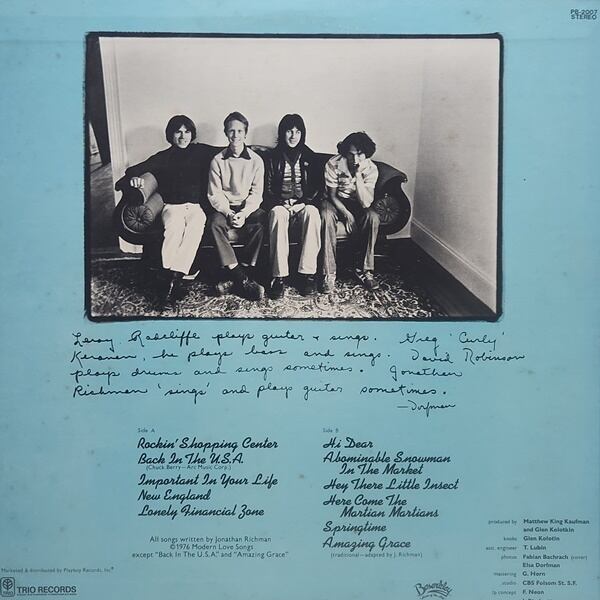 Jonathan Richman & The Modern Lovers / Jonathan Richman & The Modern Lovers [PB-2007] - 画像2