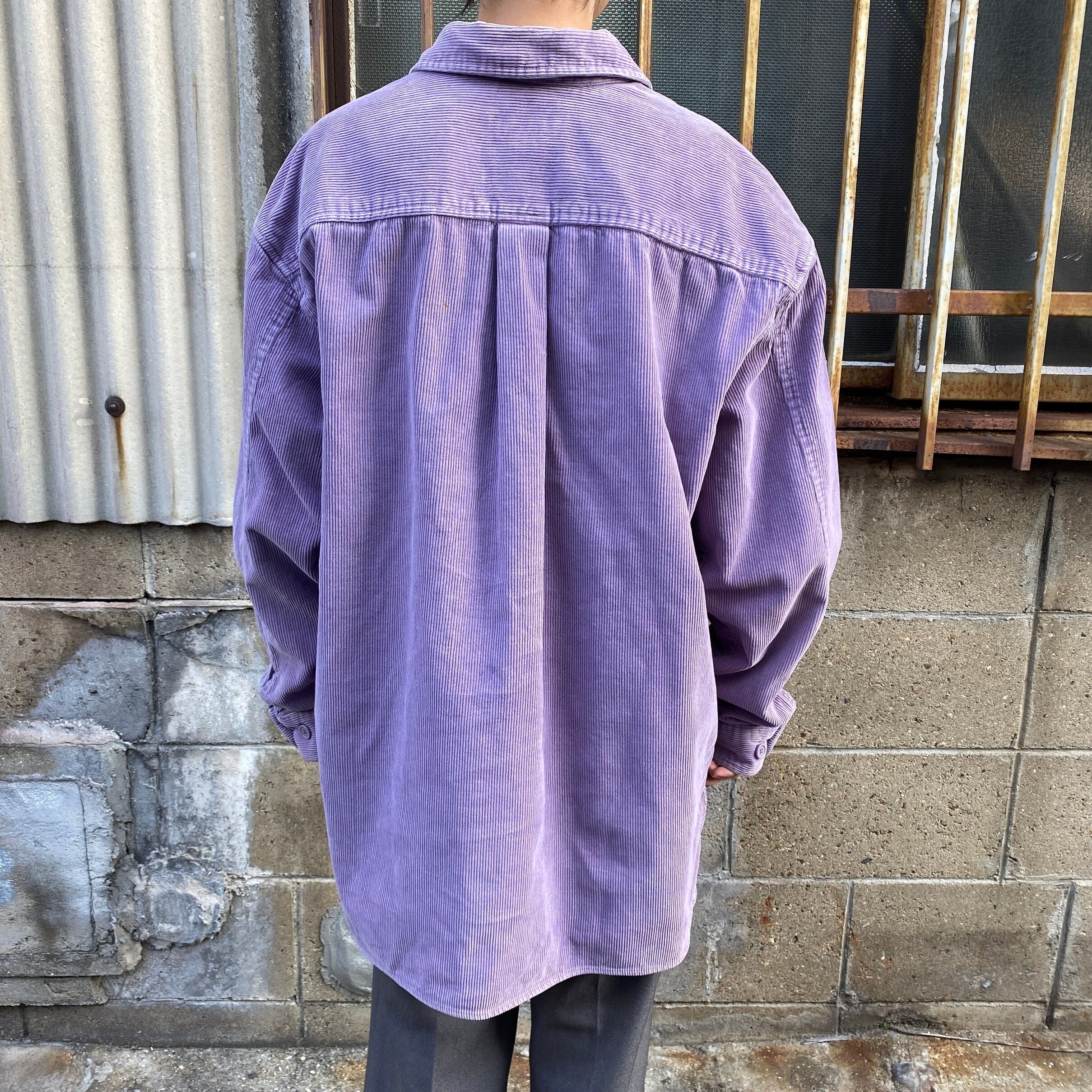 90s 00s Eddie Bauer コーデュロイシャツ イエロー ゆるダボ