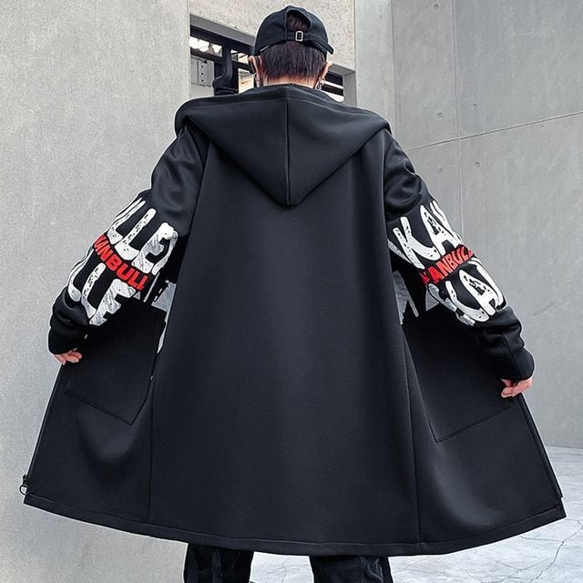 Foreted] 【Yohji Yamamoto】 ブラックロングパーカー フード付き 猫耳 