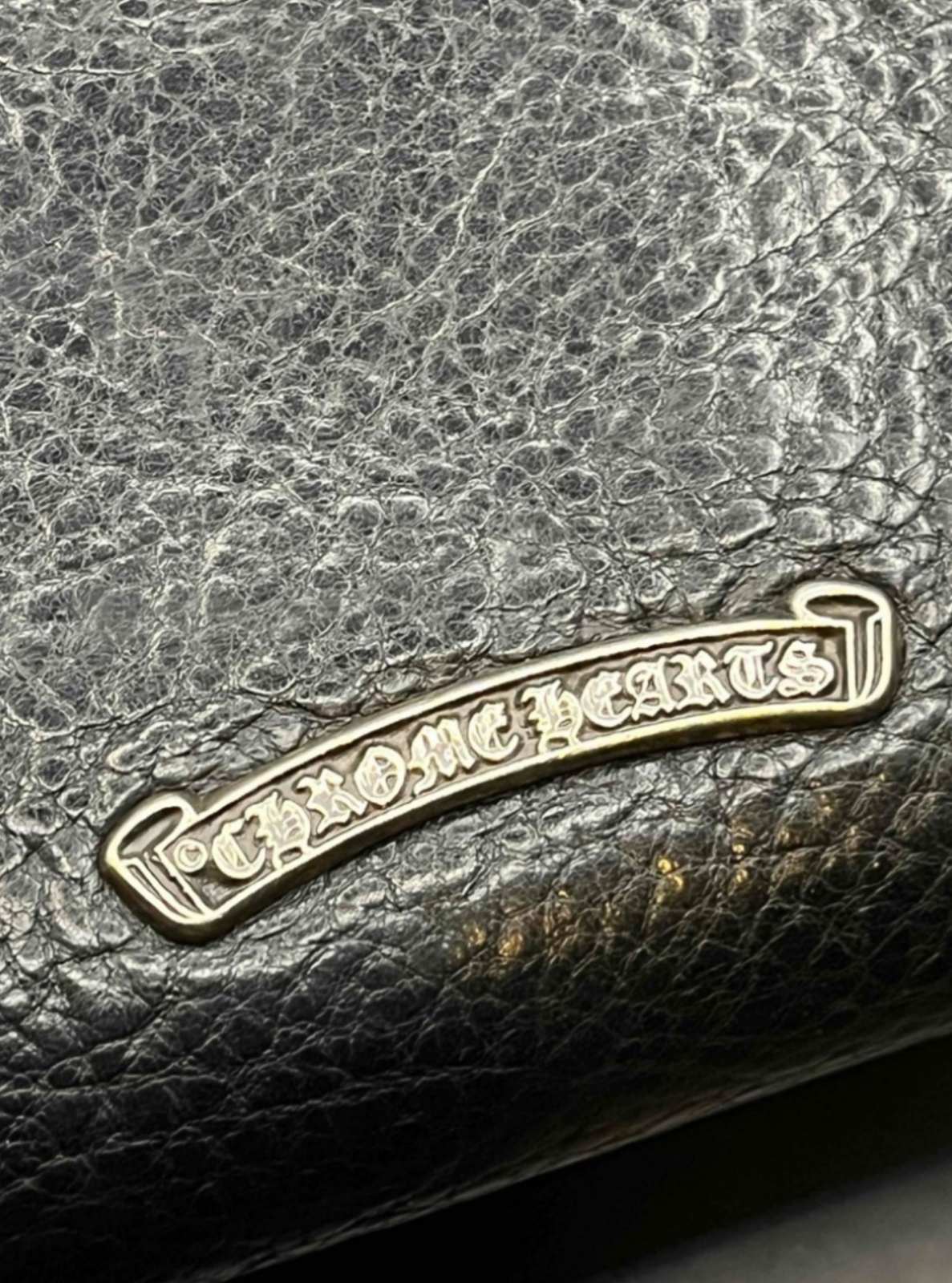 CHROME HEARTS クロムハーツ クロスパッチ レザー コスメポーチ CHROME HEARTS クロムハーツ クロスパッチ レザー コスメポーチ