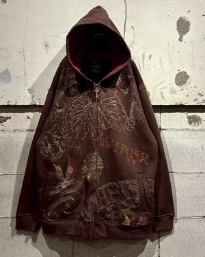 【Caka otto】“OLD AVIREX” Special Embroidery Loose Zip Up Hoodie