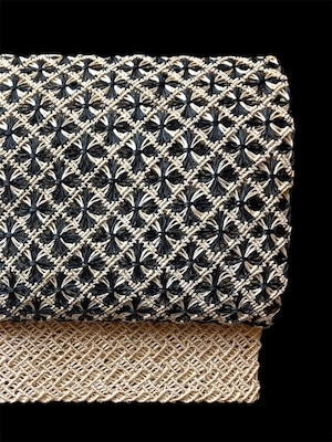 名古屋帯 誉田屋源兵衛 芭蕉華通網代文 黒