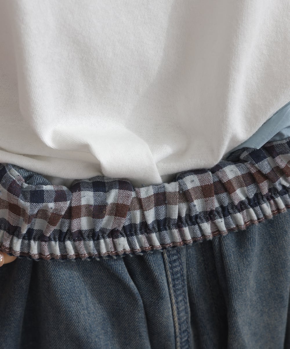 D262121 パッチワーク風ダメージデニムパンツ / Patchwork Style