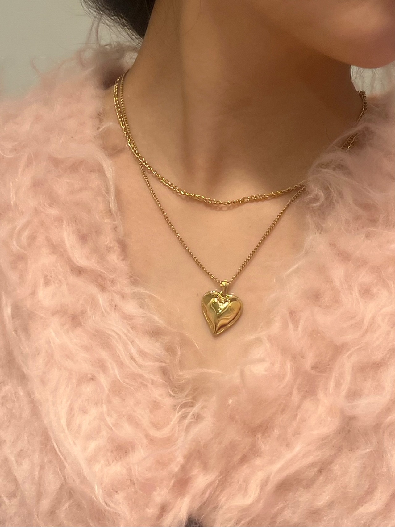 Layered heart necklace