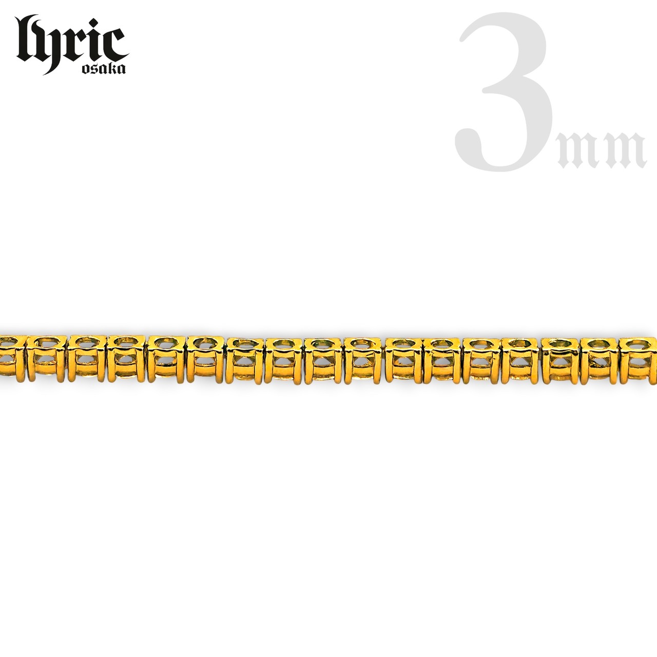 3mm 55cm  luxury tennis necklace gold