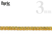 3mm 55cm  luxury tennis necklace gold