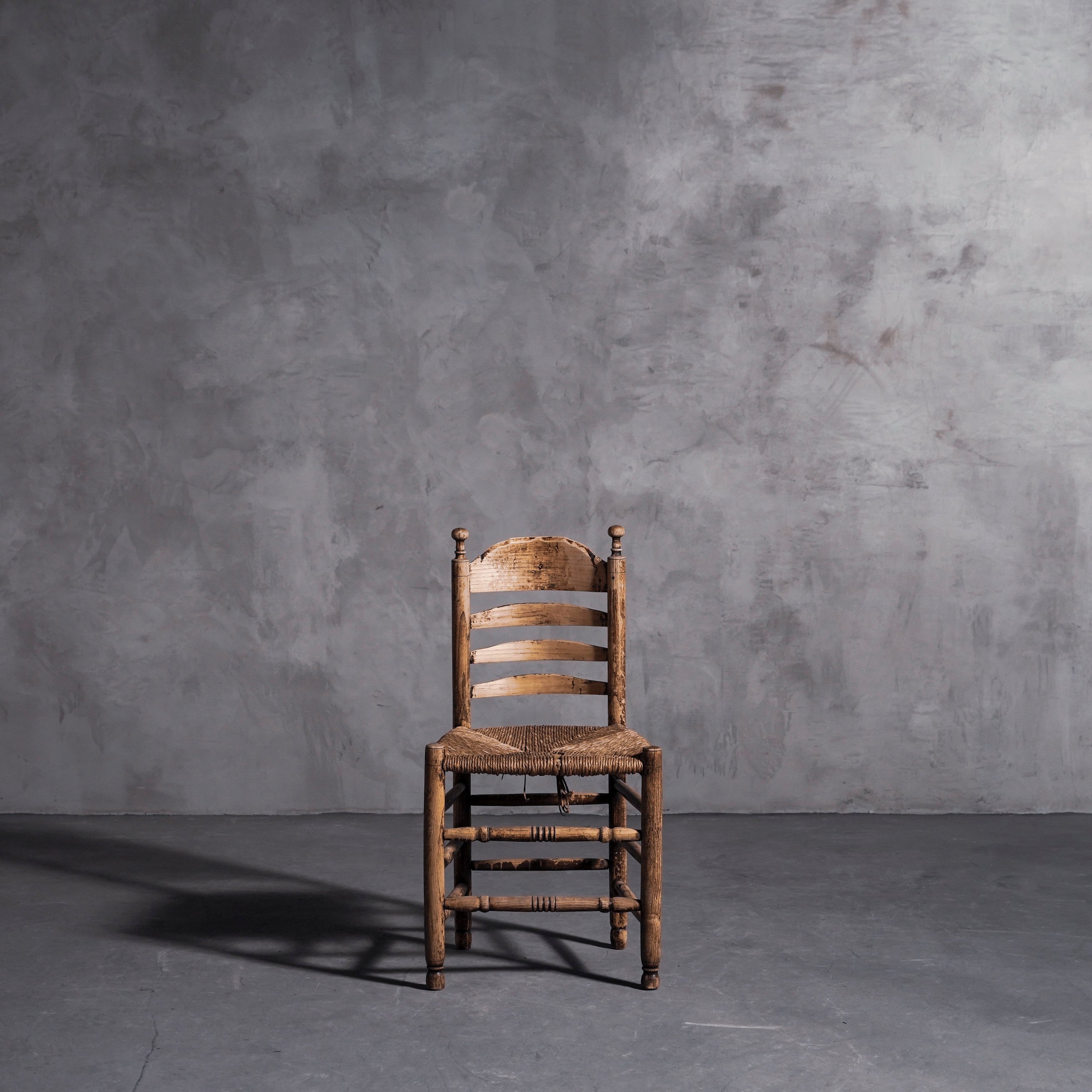 ラッシュシートチェア/アンティークチェア/椅子/家具/カントリー/撮影アイテム